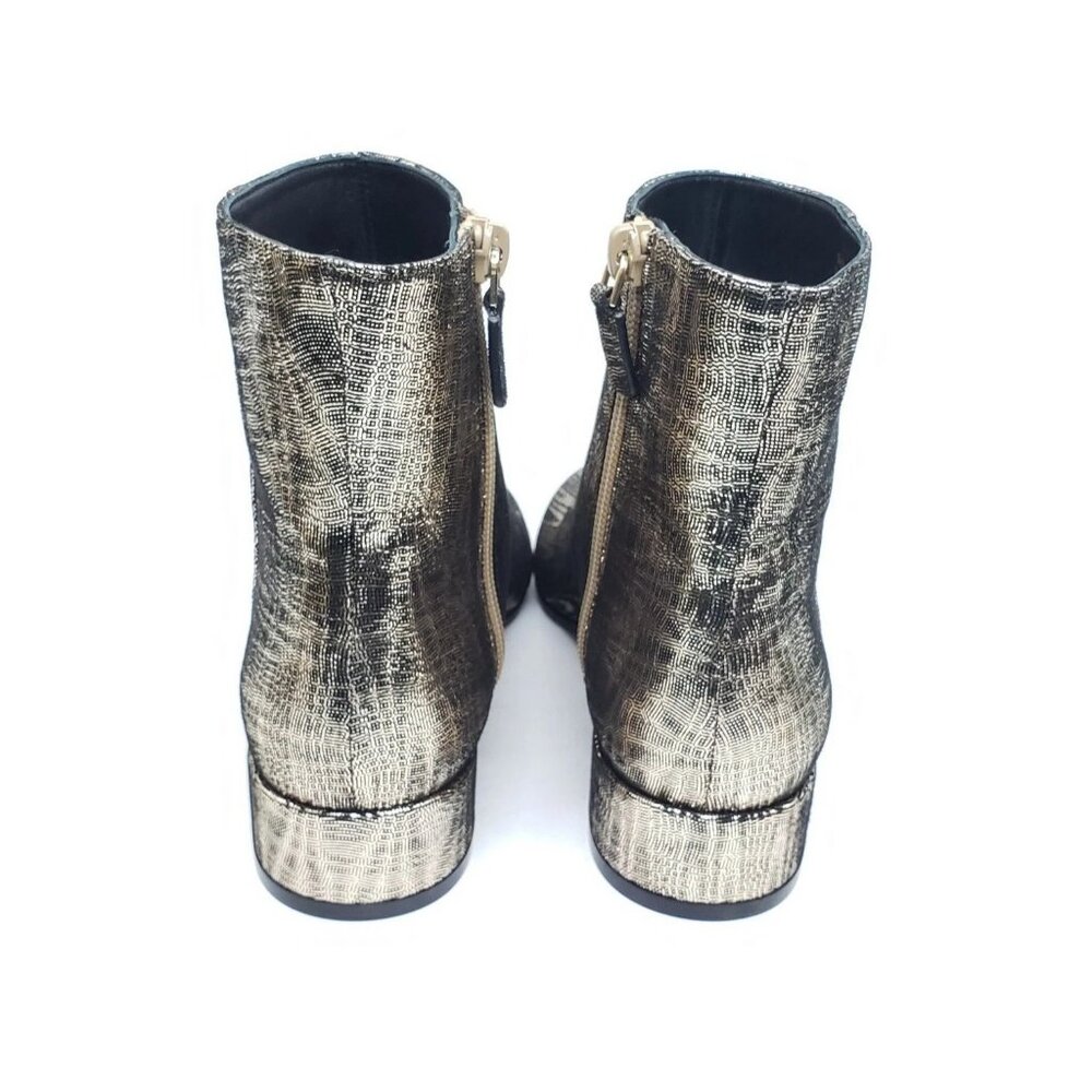 Stuart Weitzman S4127 Metallic Ankle Boots Bootie… - image 5